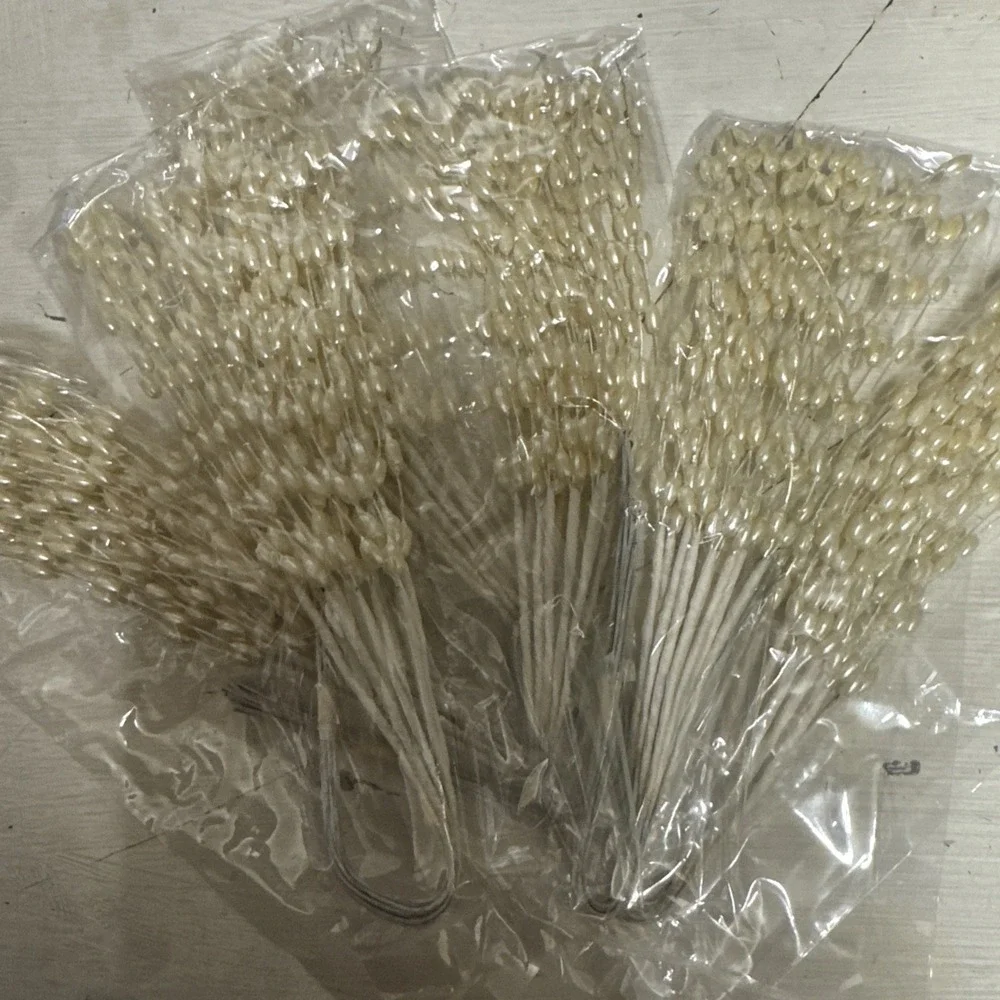 72pcs Beaded Stick Bride Wedding IVORY Pearl Bouquet‎ Party Decoration Decor